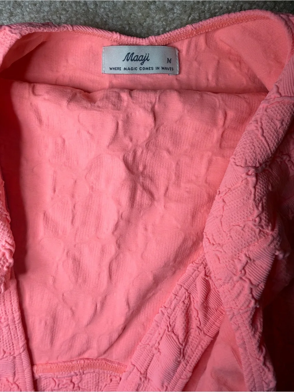Maaji Coral Pink Textured Mini Dress - Picture 4 of 4